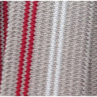 20mm Striped Elastic - grey red/white stripe